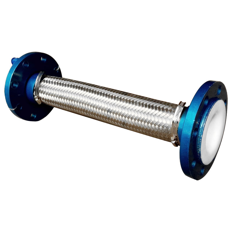 內(nèi)襯四氟金屬網(wǎng)套軟管兩頭碳鋼法蘭